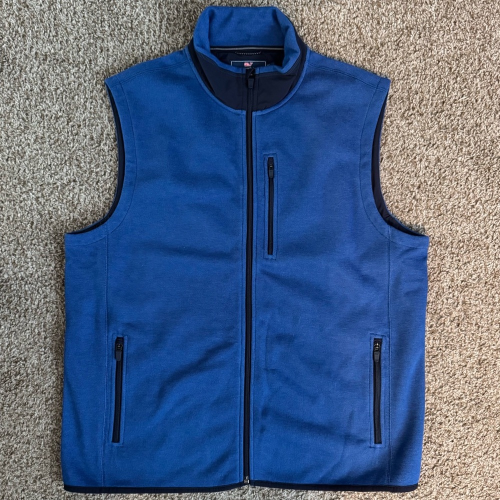 Vineyard Vines Men's Blue Zip-Up Vest